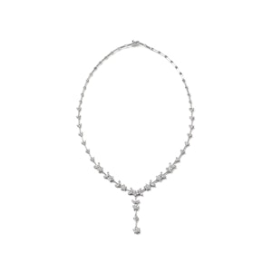 5.00ct Lab Diamond Flower Drop Necklace in 9K White Gold F/VS