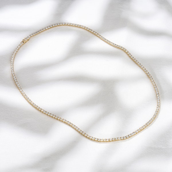 10.00ct Lab Diamond Tennis Necklace in 9K Yellow Gold G/VS - Image 6
