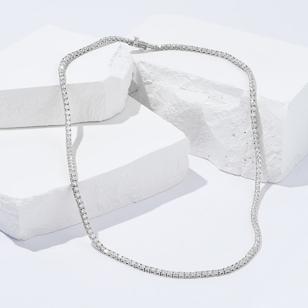 10.00ct Lab Diamond Tennis Necklace in 9K White Gold G/VS - Image 4