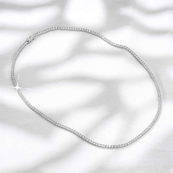 10.00ct Lab Diamond Tennis Necklace in 9K White Gold G/VS - Image 2