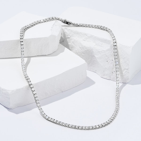 15.00ct Lab Diamond Tennis Necklace in 9K White Gold G/VS - Image 4