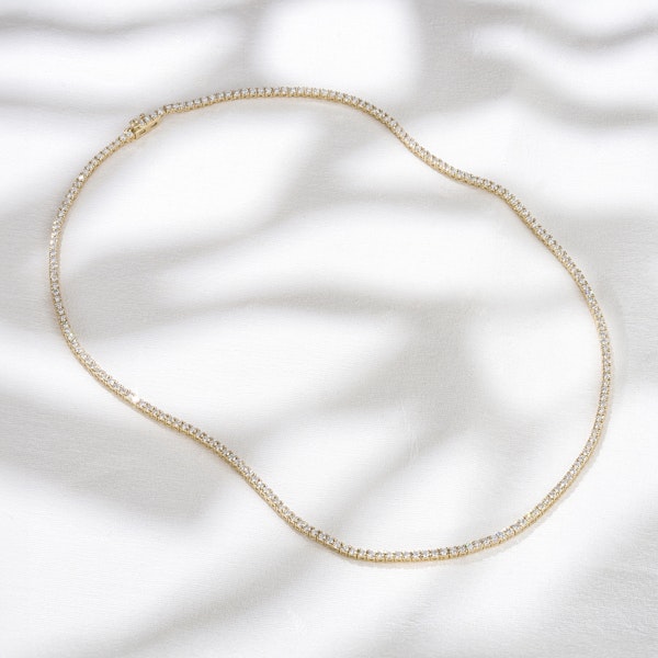 6.00ct Lab Diamond Tennis Necklace in 9K Yellow Gold G/VS - Image 2