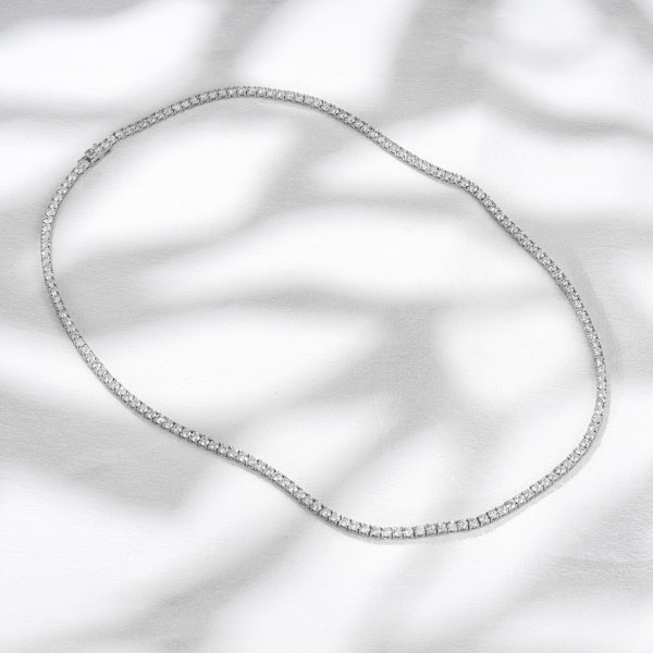 6.00ct Lab Diamond Tennis Necklace in 9K White Gold G/VS - Image 7