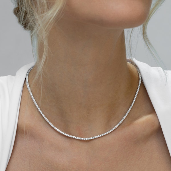 6.00ct Lab Diamond Tennis Necklace in 9K White Gold F/VS - Image 2