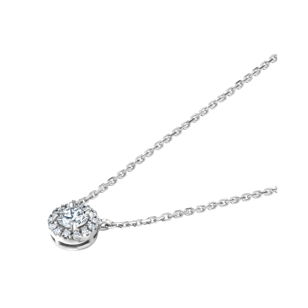 0.40ct Lab Diamond Halo Necklace in 9K White Gold G/Vs - Image 5