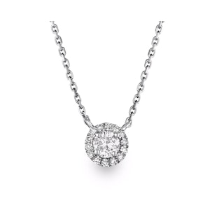 0.40ct Lab Diamond Halo Necklace in 9K White Gold F/VS