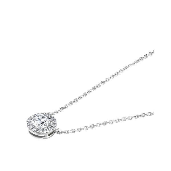 0.70ct Lab Diamond Halo Necklace in 9K White Gold G/Vs - Image 5