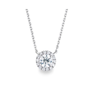 0.70ct Lab Diamond Halo Necklace in 9K White Gold G/Vs