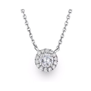 1.00ct Lab Diamond Halo Necklace in 9K White Gold F/VS