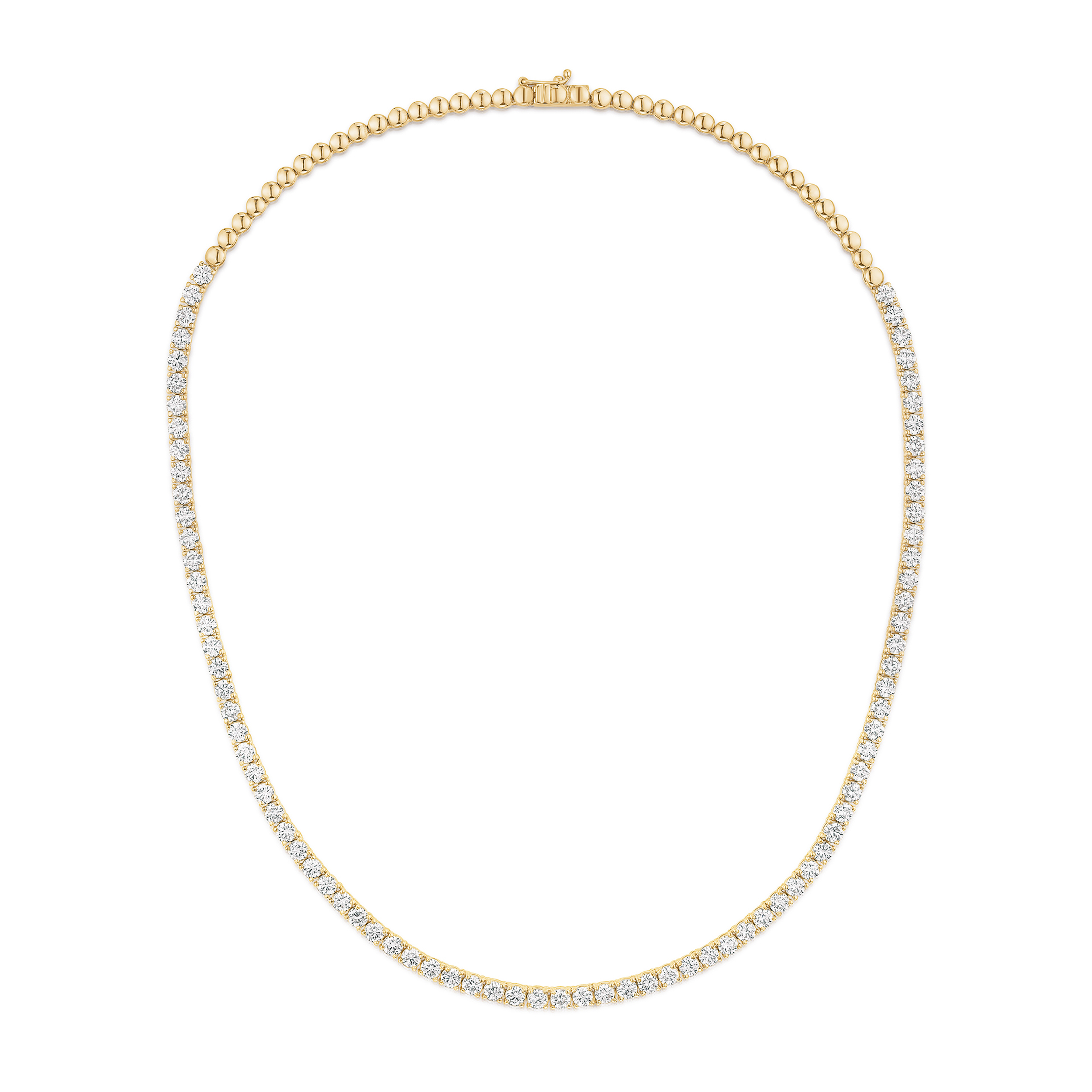 10.00ct Lab Diamond Tennis Necklace 3 4 Set in 9K Yellow Gold F VS