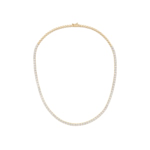 10.00ct Lab Diamond Tennis Necklace 3/4 Set in 9K Yellow Gold F/VS