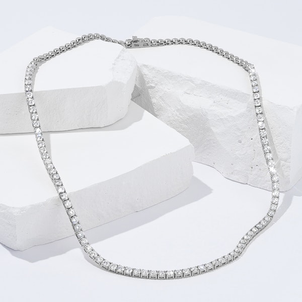 10.00ct Lab Diamond Tennis Necklace 3/4 Set in 9K White Gold G/VS - Image 4
