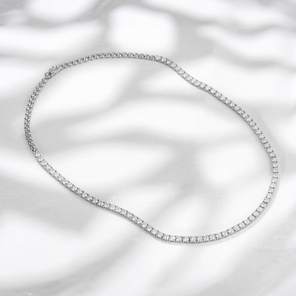 10.00ct Lab Diamond Tennis Necklace 3/4 Set in 9K White Gold G/VS - Image 2