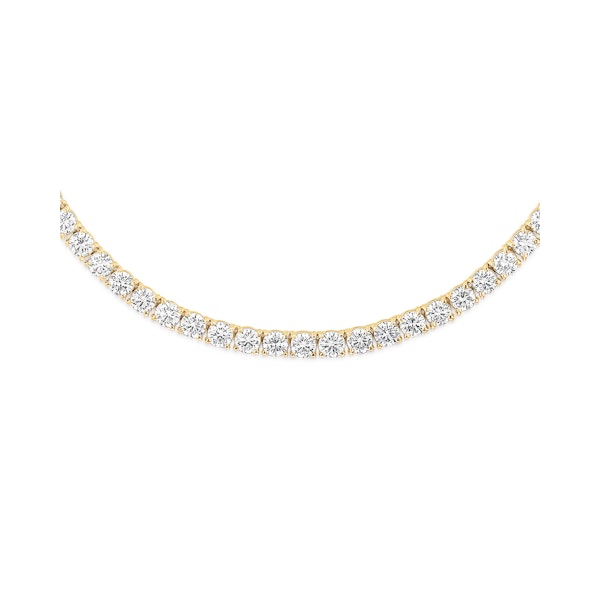 15.00ct Lab Diamond Tennis Necklace 3/4 Set in 9K Yellow Gold G/VS - Image 3