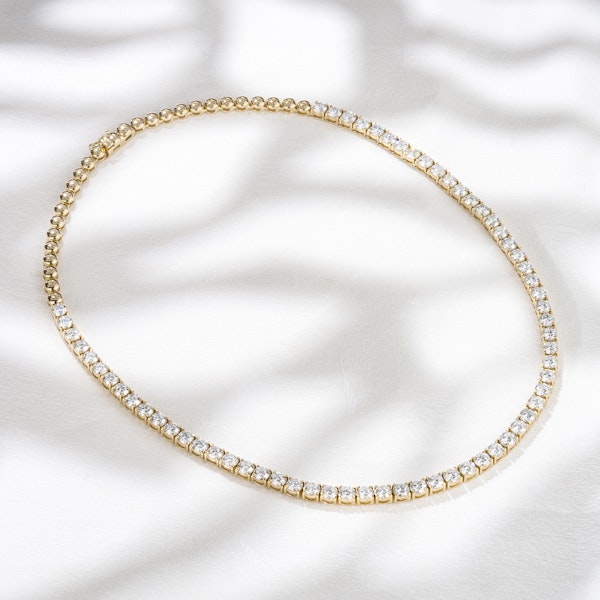 15.00ct Lab Diamond Tennis Necklace 3/4 Set in 9K Yellow Gold G/VS - Image 6