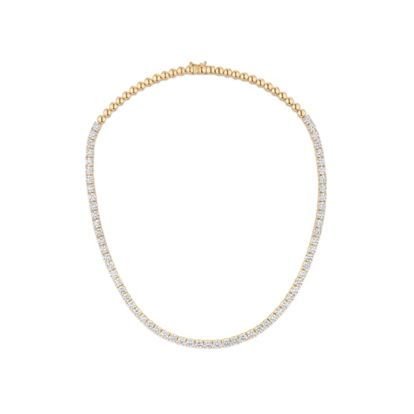 15.00ct Lab Diamond Tennis Necklace 3/4 Set in 9K Yellow Gold G/VS - Image 1