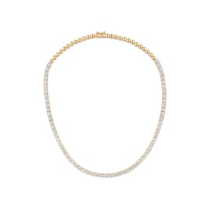 15.00ct Lab Diamond Tennis Necklace 3/4 Set in 9K Yellow Gold G/VS