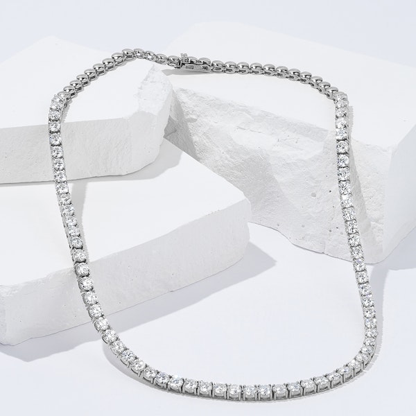15.00ct Lab Diamond Tennis Necklace 3/4 Set in 9K White Gold G/VS - Image 7