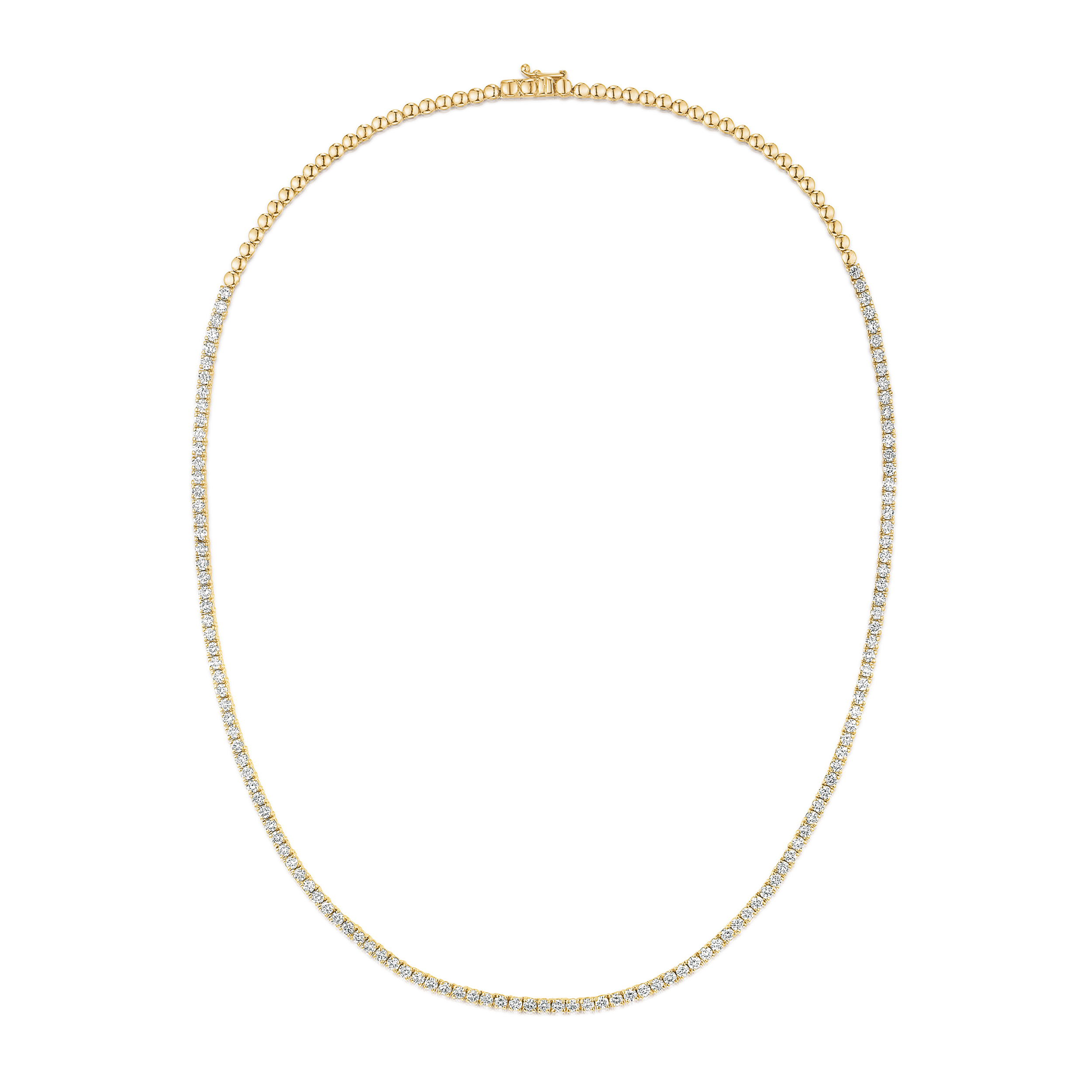 5.00ct Lab Diamond Tennis Necklace 3/4 Set in 9K Gold F/VS