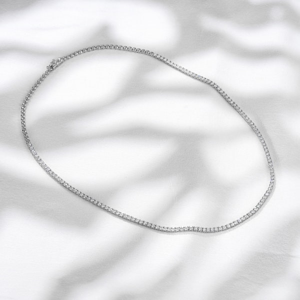5.00ct Lab Diamond Tennis Necklace 3/4 Set in 9K White Gold G/VS - Image 2