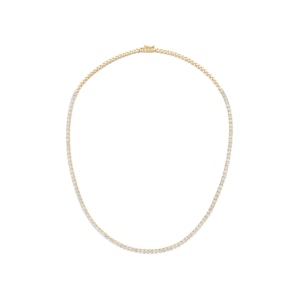 7.00ct Lab Diamond Tennis Necklace 3/4 Set in 9K Yellow Gold F/VS