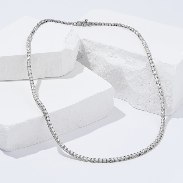 7.00ct Lab Diamond Tennis Necklace 3/4 Set in 9K White Gold G/VS - Image 4
