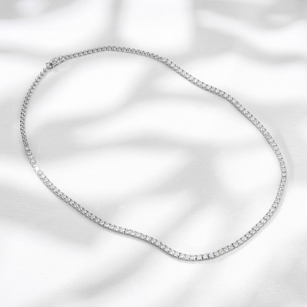 7.00ct Lab Diamond Tennis Necklace 3/4 Set in 9K White Gold G/VS - Image 2