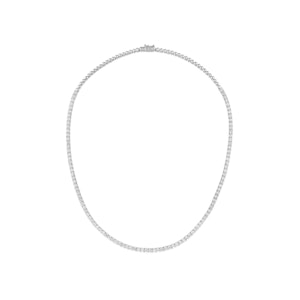 7.00ct Lab Diamond Tennis Necklace 3/4 Set in 9K White Gold F/VS