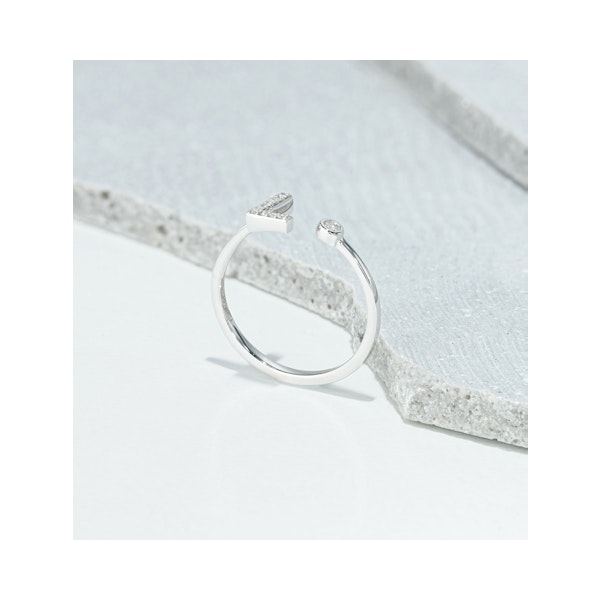 Lab Diamond Initial 'L' Ring 0.07ct Set in 925 Silver SIZES L P R - Image 4