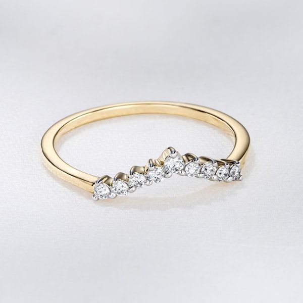 0.15ct Lab Diamond Wishbone Ring H/Si Quality in 18K Gold Vermeil - Image 7