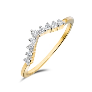 0.15ct Lab Diamond Wishbone Ring H/Si Quality in 9K Yellow Gold
