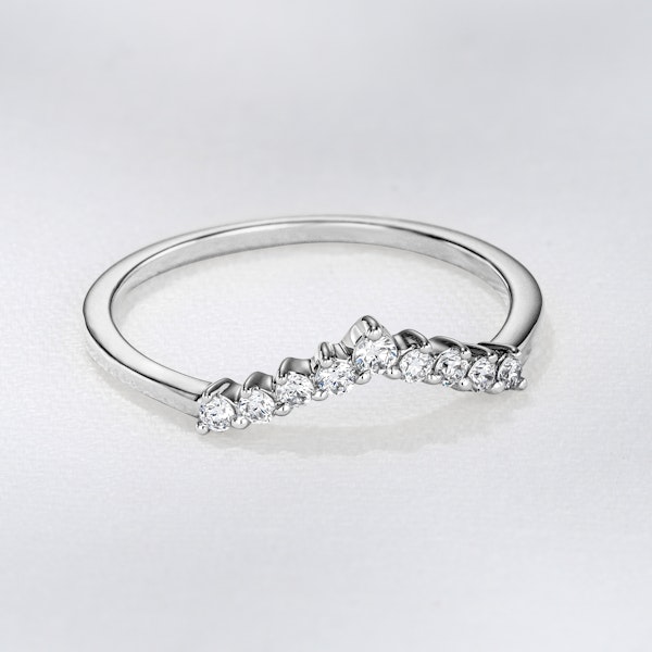 0.15ct Lab Diamond Wishbone Ring H/Si Quality in 9K White Gold - Image 7