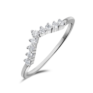 0.15ct Lab Diamond Wishbone Ring H/Si Quality in 9K White Gold