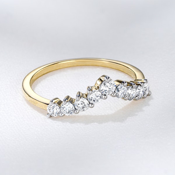 0.50ct Lab Diamond Wishbone Ring H/Si Quality in 9K Yellow Gold - Image 7