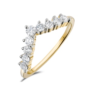 0.50ct Lab Diamond Wishbone Ring H/Si Quality in 9K Yellow Gold