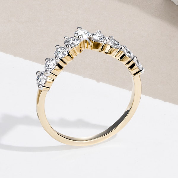 0.75ct Lab Diamond Wishbone Ring H/Si Quality in 9K Yellow Gold - Image 8