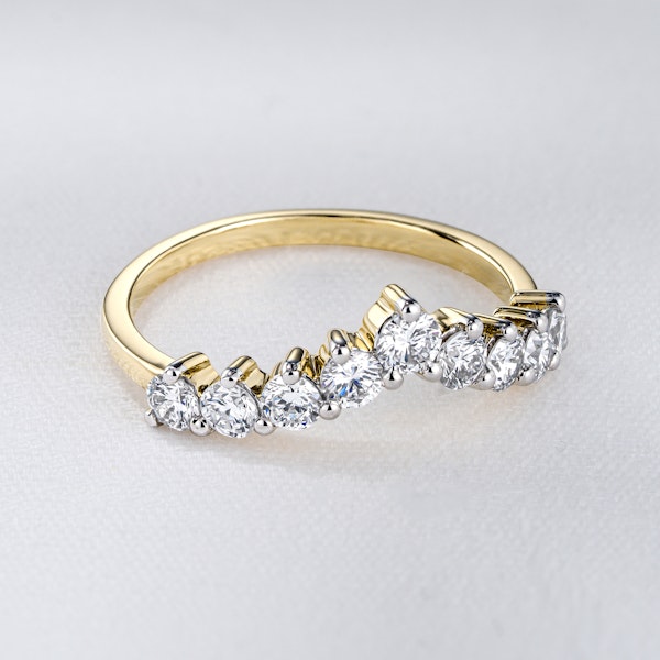 0.75ct Lab Diamond Wishbone Ring H/Si Quality in 9K Yellow Gold - Image 7