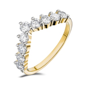 0.75ct Lab Diamond Wishbone Ring H/Si Quality in 9K Yellow Gold