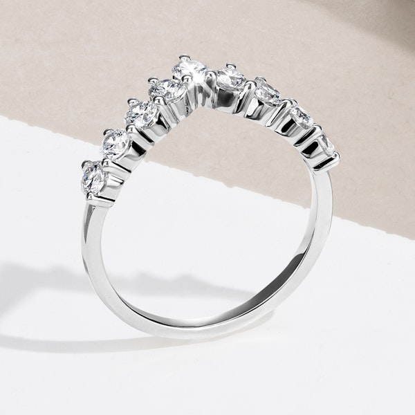 0.75ct Lab Diamond Wishbone Ring H/Si Quality in 9K White Gold - Image 8