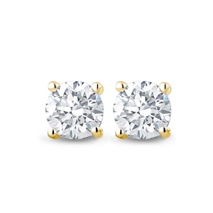 18K Gold Lab Diamond Stud Earrings 1.00CT F/VS1 Quality - 5.1mm