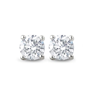 Lab Diamond Stud Earrings 1.00ct H/Si Quality in 9K White Gold - 5.2mm