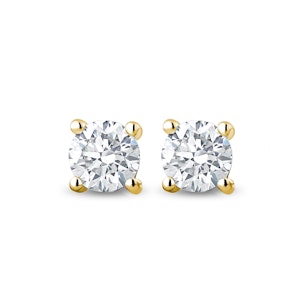 18K Gold Lab Diamond Stud Earrings 0.50CT G/VS1 Quality - 4.1mm