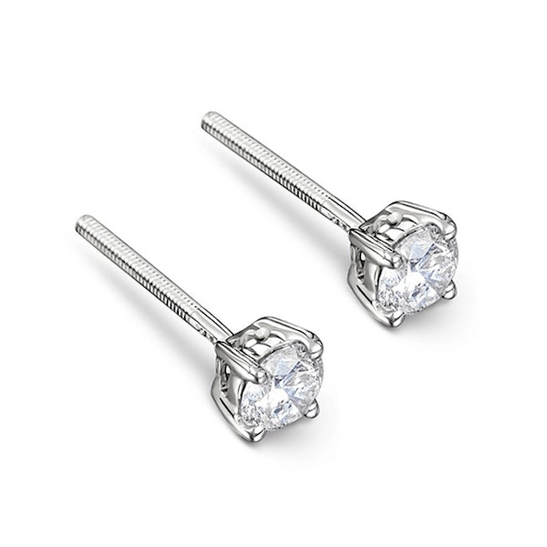 Lab Diamond Stud Earrings 0.50CT G/VS1 Quality Set in Platinum - 4.1mm - Image 3