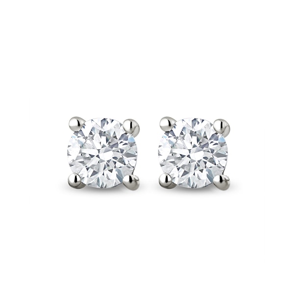 Lab Diamond Stud Earrings 0.50CT G/VS1 Quality Set in Platinum - 4.1mm - Image 1