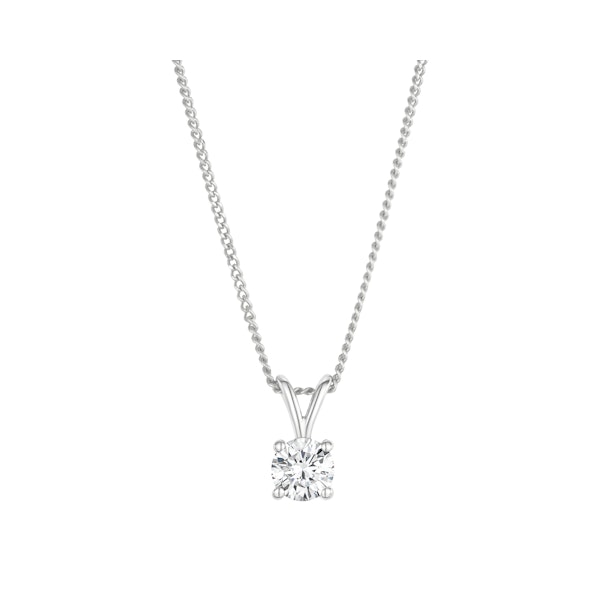 Chloe 0.25ct Lab Diamond Solitaire Necklace Pendant in 9K White Gold H/Si - Image 3