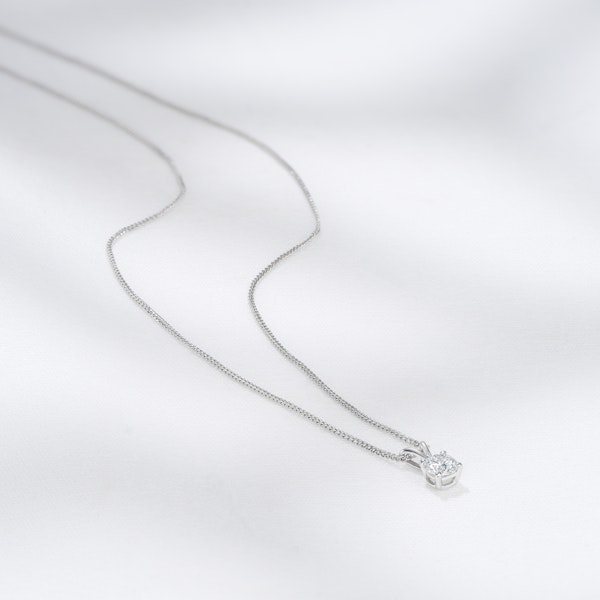 Chloe 0.25ct Lab Diamond Solitaire Necklace Pendant in 9K White Gold H/Si - Image 5