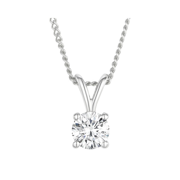 Chloe 0.25ct Lab Diamond Solitaire Necklace Pendant in 9K White Gold H/Si - Image 1