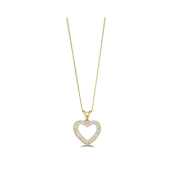 0.50ct Lab Diamond Heart Pendant Necklace H/SI Quality in 9K Yellow Gold - Image 2