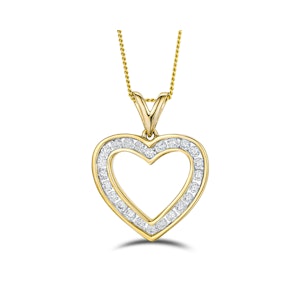 0.50ct Lab Diamond Heart Pendant Necklace H/SI Quality in 9K Yellow Gold
