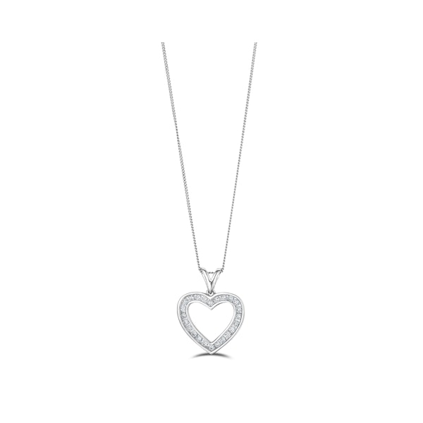 0.50ct Lab Diamond Heart Pendant Necklace H/SI Quality in 9K White Gold - Image 2